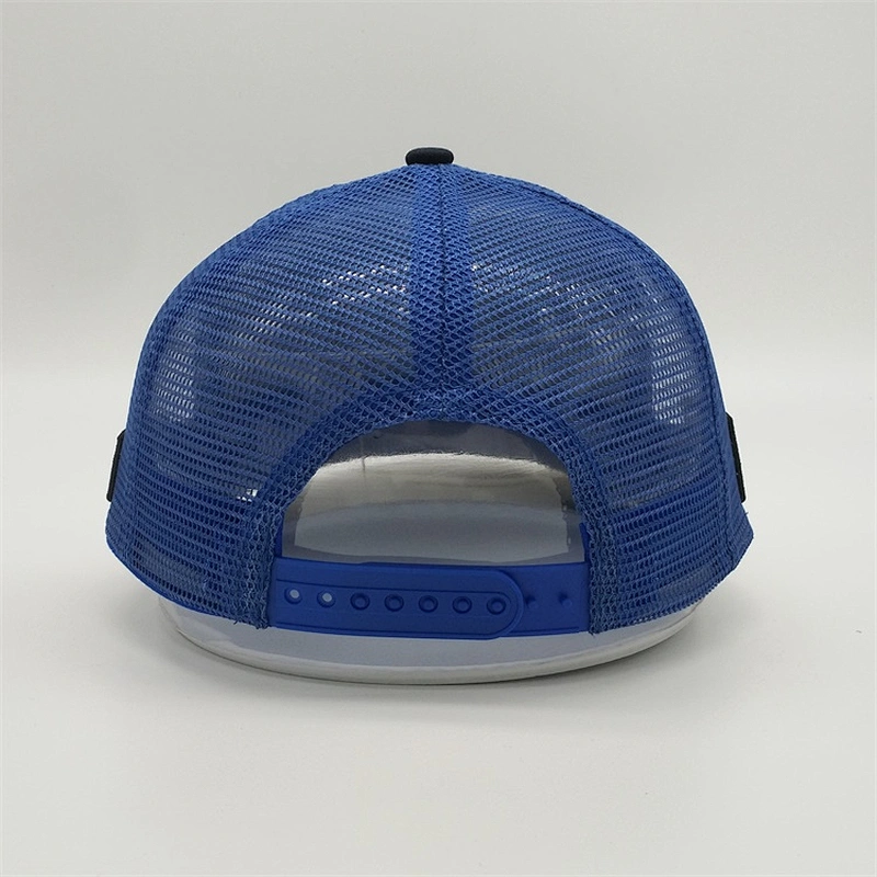 Blue Plain Custom 5panel Logo 3d Embroidery Patch Snapback Caps Navy Screen Print Trucker Hat With Patch