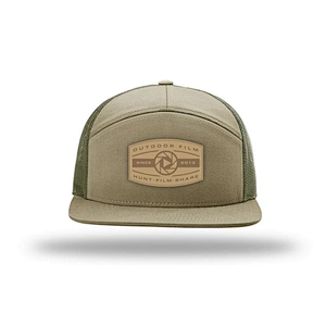 High quality 7 panel Film Hat Green  Mesh Summer Trendy Outdoor Sports Snapback Trucker Hats