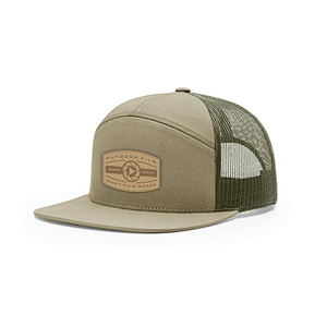 High quality 7 panel Film Hat Green  Mesh Summer Trendy Outdoor Sports Snapback Trucker Hats