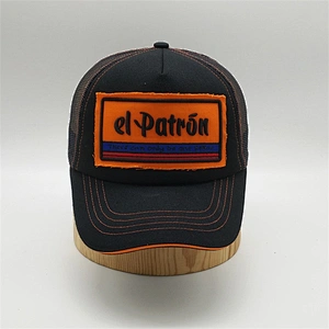 Custom Meidiney 5 Panel Black Embroidery Patch Foam Mesh Trucker Cap Hat