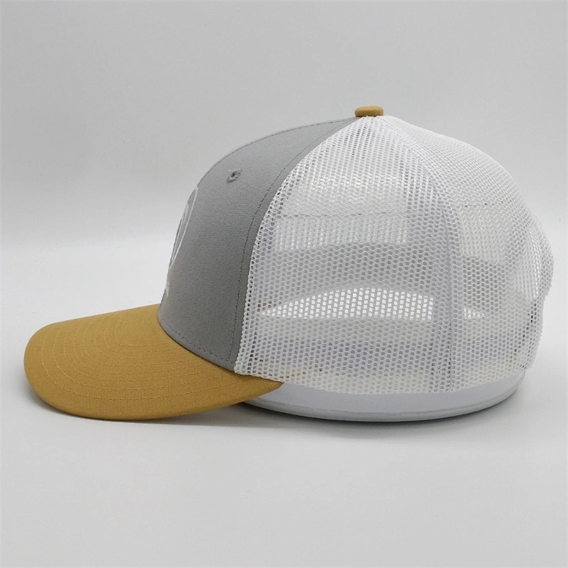 Summer Breathable Customised Children Sun Yellow Twill Trucker Hat Kids Baseball Caps With Embroidery