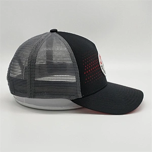 Factory Price Customized Woven Patch Caps,Men Drak Gray Summer Trucker Hats,Black 5 Panels Trucker Caps