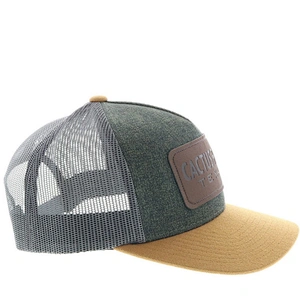 Best  Contrast Color Trucker Hat,Quilted Pre Curved Brim Trucker 6 Panel Cheap Mesh Cap, Embroidery Leather Patch Design