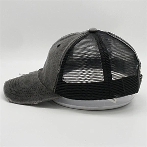2019 Popular Denim Distressed Worn Out 6panel Mesh Ponytail Baseball Trucker Sports Hats Caps