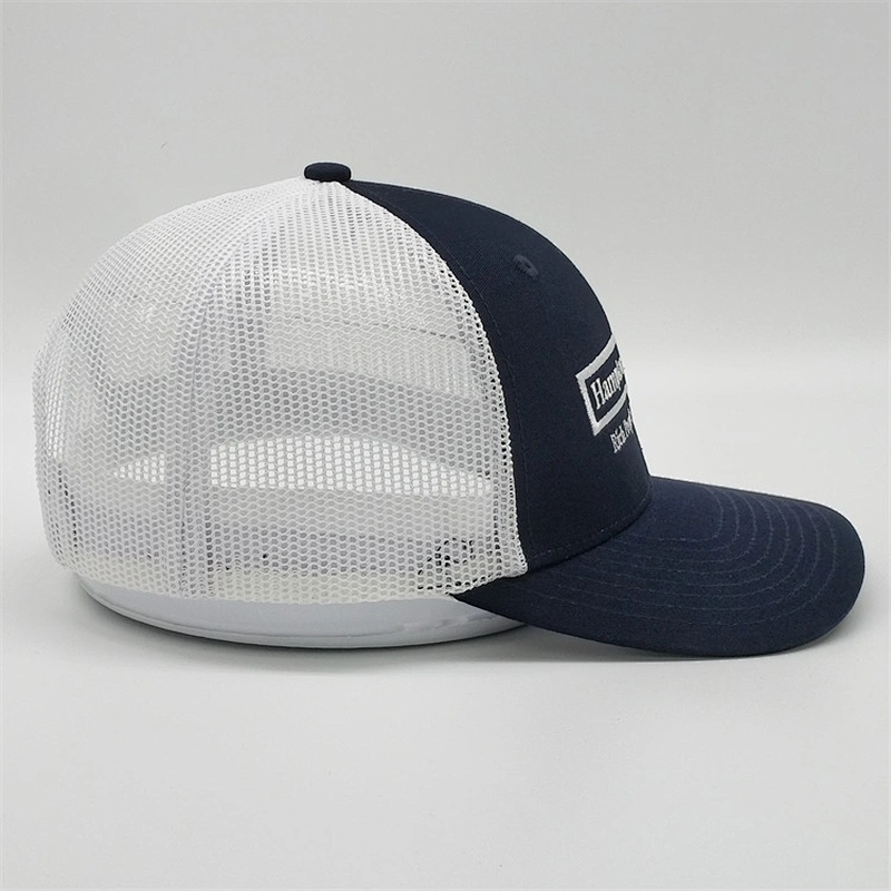 Unisex Customized Embroidered Truck Hat,Breathable 6 Panel Trucker Hat,Mesh Navy Blue High Quality Trucker Cap