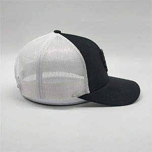 High Quality Plain Sport 6 Panel Black Plain White Blank Metal Logo Trucker Mesh Hats For Sale