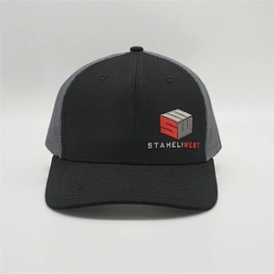 6 Panel Black Trucker Mesh Cap,customize Color Trucker Hat, Custom Embroidery Patch Logo Sport Trucker Cap