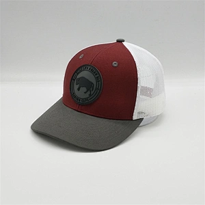 Custom 6 Panel Structured Rubber Patch Trucker Snapback Hat With Pvc Patch