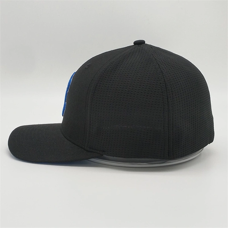 Wholesale New Custom High Quality 6 Panel 3D Embroidery Black Mesh Dry Fit Hat Trucker Cap
