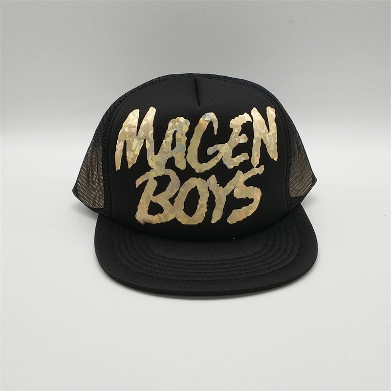 Custom Printed 6 Panel Mesh Snap Back Flat Brim Trucker Hats