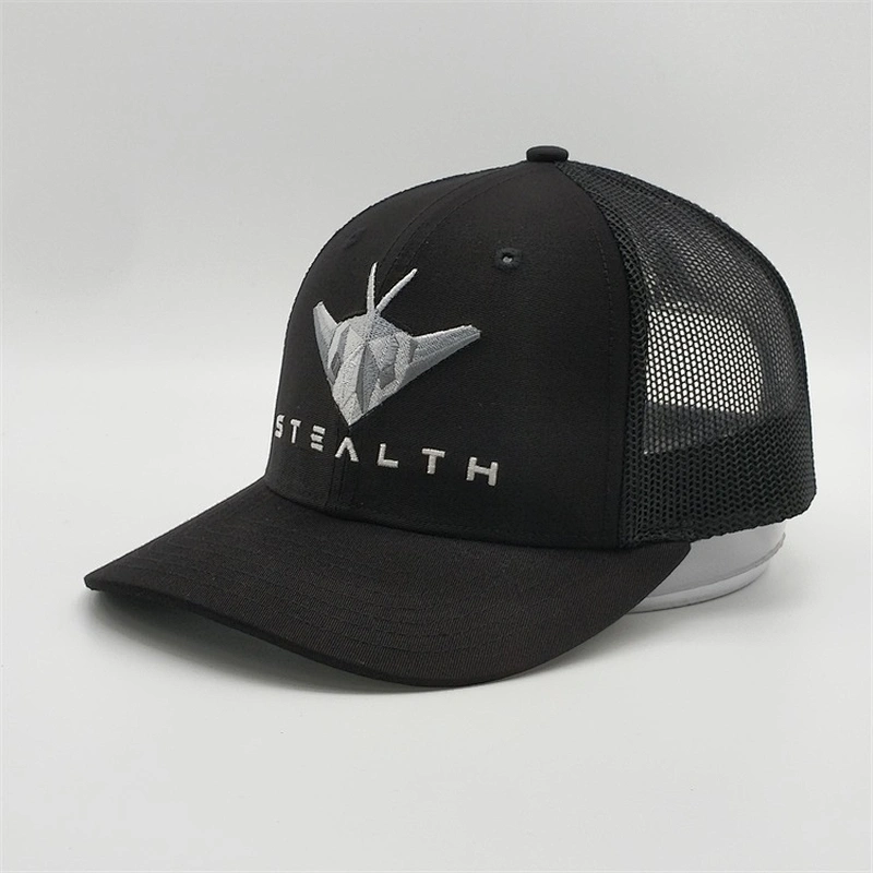 2019 Wholesale New Customized High Quality Black 3D Embroidery Logo Trucker Mesh Hat Cap