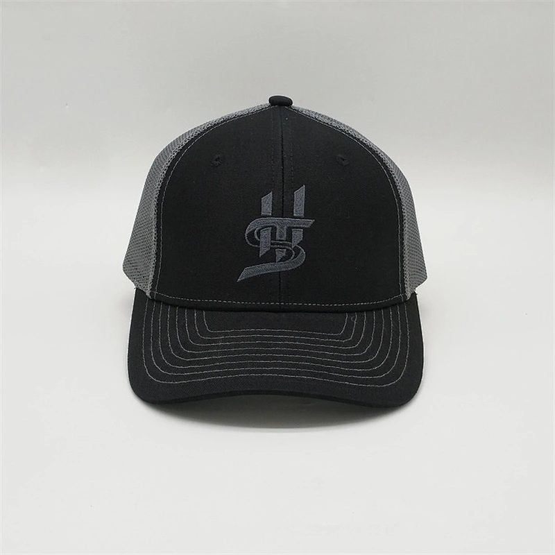 Hot Selling Trucker Hat  Mesh Adjustable Cap,Custom Flat Embroidery 6 Panel Trucker Cap And Hat,Black Plain Adjustable Trucker