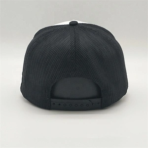Custom 5 Panel Screen Printed Flat Brim Trucker Hat,White Trucker Cap Black Mesh,Personalized Trucker Caps