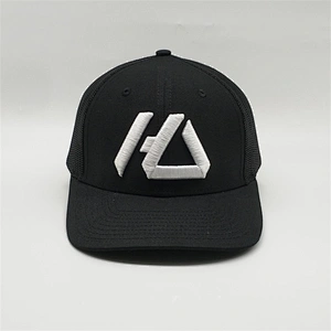 Wholesale Custom 3D Embroidery Black Trucker Hat,  High Quality Mesh snapback Caps,  Sports Outdoor Trucker Cap