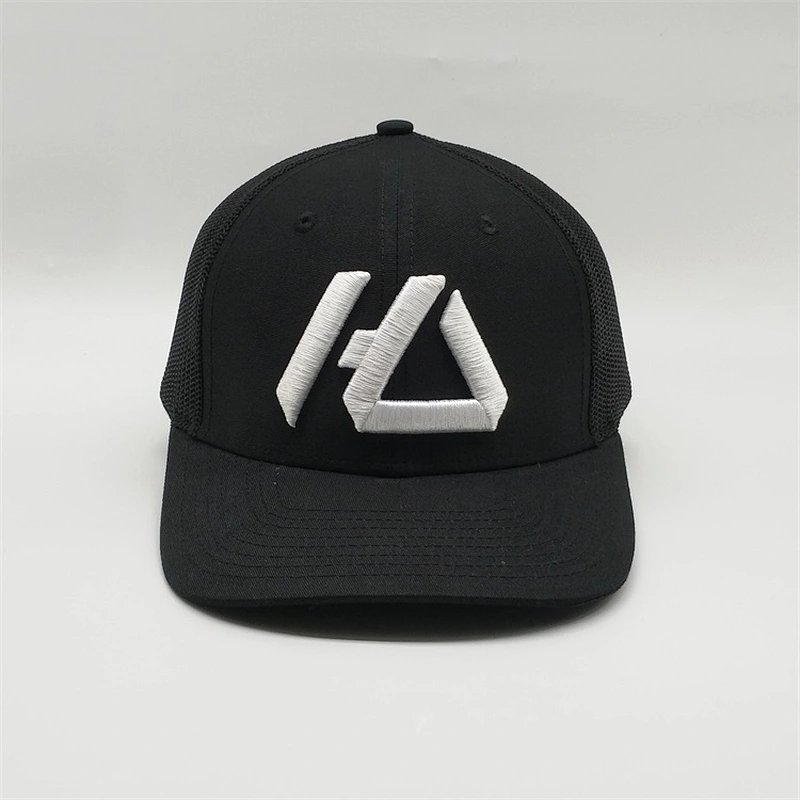 Wholesale Custom 3D Embroidery Black Trucker Hat,  High Quality Mesh snapback Caps,  Sports Outdoor Trucker Cap