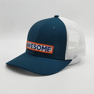 Top Quality Customised Blank White Mesh Snap Back Caps Plain Embroidery Trucker Hats With Patch