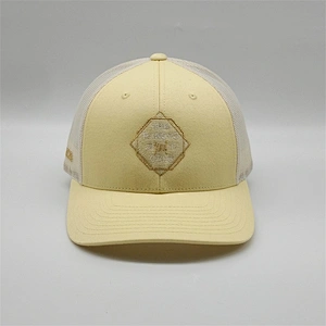 Custom Top Quality Gold Embroidery Trucker Hat,Yellow Mesh Back Trucker Cap,6 Panel Yellow Truck Hat For Sale