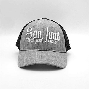 Special Design Adults Size Grey Two Tone 3D Patches Embroidery Trucker Hat Custom 6 Panel Mesh Snapback Sports Caps Hat