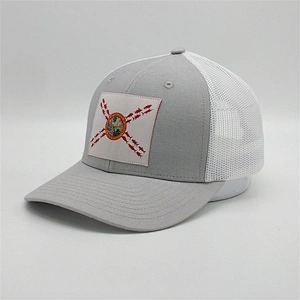 Customized Sublimation Embroidery Patch Silk Printing Royal Blue Hats Trucker Caps