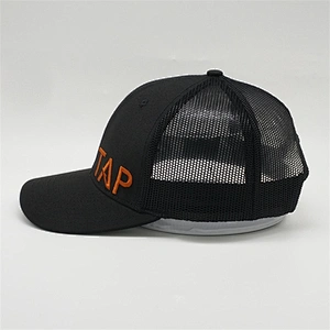 Cheap Customised Embroidered Logo Black Trucker Caps,6 Panel Flat Bill Running Trucker Hats,Ladies Men'S Sun Summer Trucker Hats