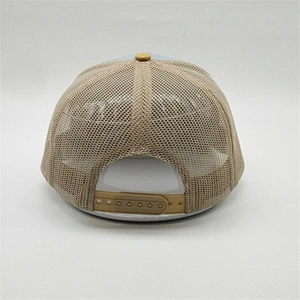 Customize 3D Embroidery Yellow Grey Color Trucker Hats,Fit Fashion Trucker Caps Mesh,Curved Bill Unisex Cotton Twill Sport Caps