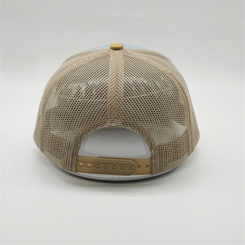Customize 3D Embroidery Yellow Grey Color Trucker Hats,Fit Fashion Trucker Caps Mesh,Curved Bill Unisex Cotton Twill Sport Caps