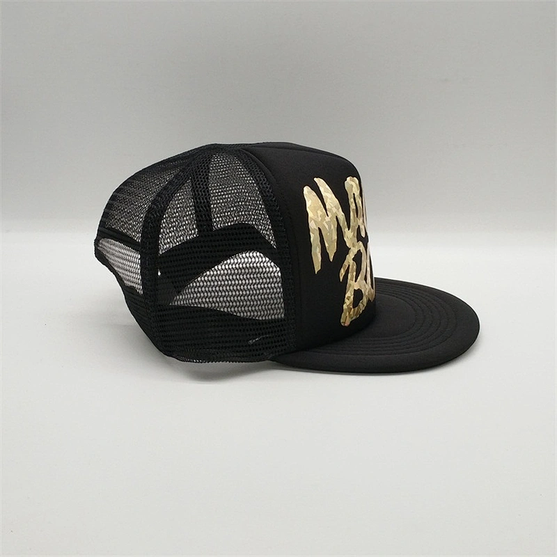 Custom Printed 6 Panel Mesh Snap Back Flat Brim Trucker Hats