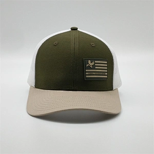 Design PVC Patch Truck Hat Green,Unisex Polyester Cowboy Trucker Cock Hat Cap,Men 6 Panel Ball Caps Sport
