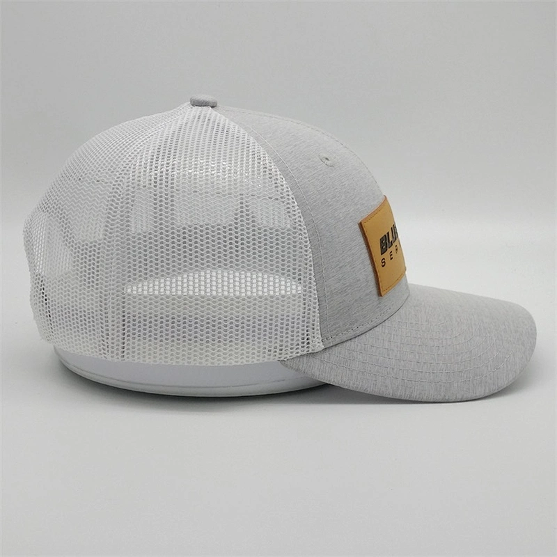 Hats Wholesale Designer Trucker Hats,Slight Gray White Embroidered Truck Hats, Customized Real Leather Trucker Caps
