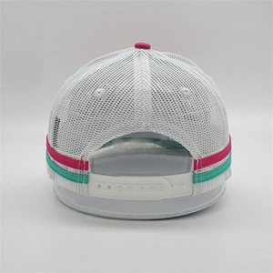 Custom Screen Printed Snapback Hat,Kids Girl Camper Turquois Band Trucker Cap,Child Pink Woven Label Embroider Trucker Hat