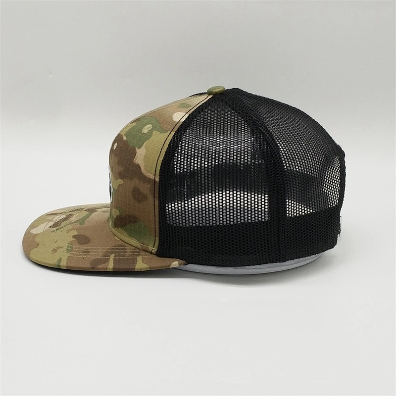 Custom 6 Panel Embroidered  Logo Plain Camo Trucker Caps, Mesh Trucker Hats, Adjustable Snapback Trucker Hats