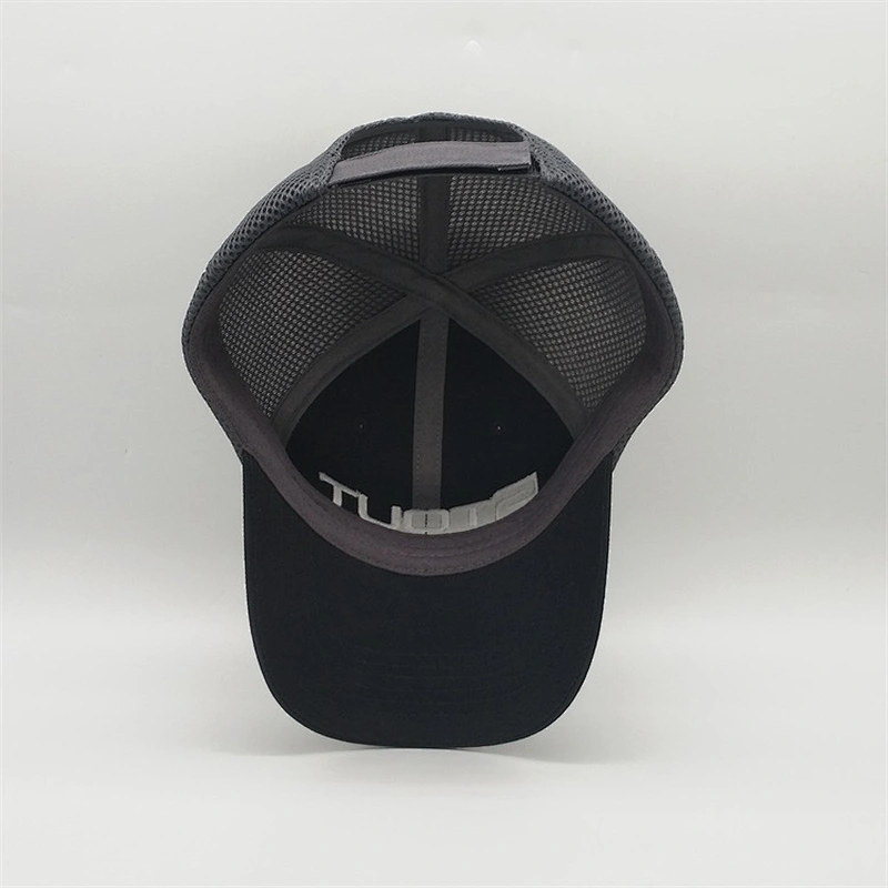 Custom Logo Mesh Trucker Hat,Adjustable Mesh Black Trucker Cap,Grey Embroidery Logo Tactical Cap