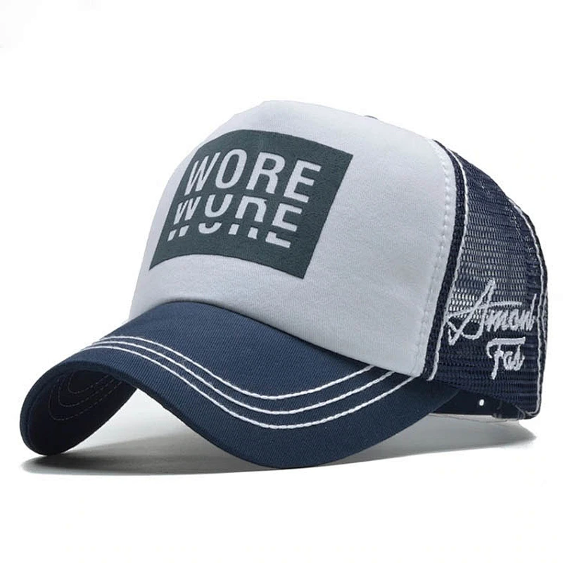 Fashion 5 panel blue mesh casquette homme trucker hat  baseball Hip Hop trucker caps