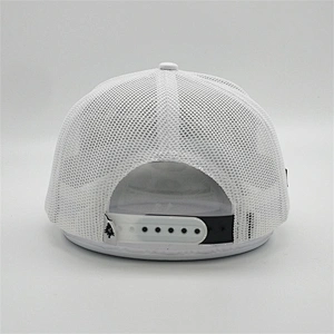 2019 wholesale custom white 6 panel PVC patch adjustable snapback sports hat men fashion outdoor  mesh  trucker caps