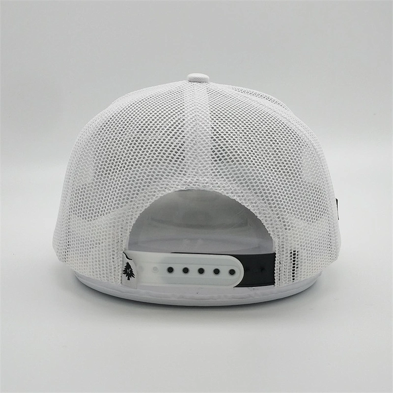 2019 wholesale custom white 6 panel PVC patch adjustable snapback sports hat men fashion outdoor  mesh  trucker caps