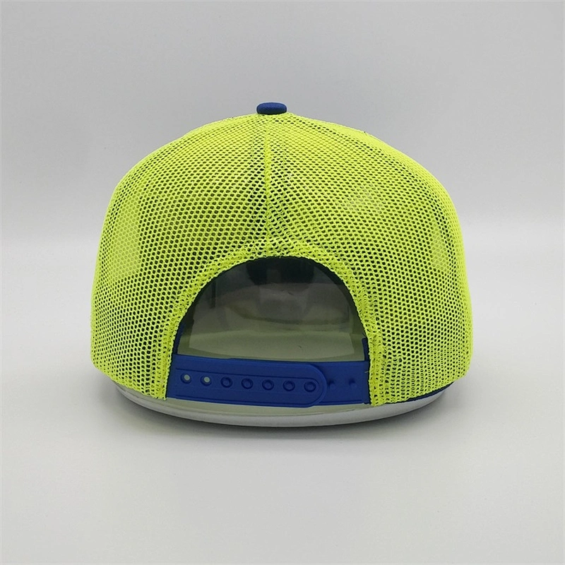 2019 Wholesale New Custom Cotton Design 6 Panel Multi Color Embroidery Green Mesh Trucker Hats Blue Caps
