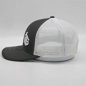2019 OEM Dray Grey Truck Hat,3D Logo Embroidery Material Trucker Hat,Custom Mens Flex Fitted Trucker Caps