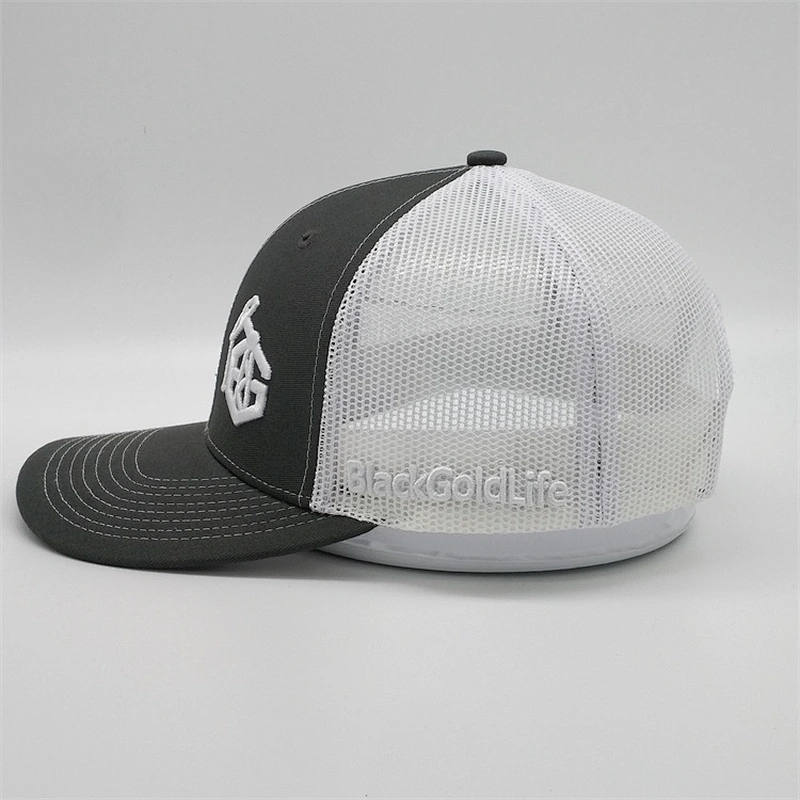 2019 OEM Dray Grey Truck Hat,3D Logo Embroidery Material Trucker Hat,Custom Mens Flex Fitted Trucker Caps