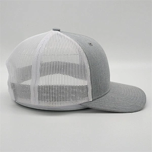 Customised Heather Grey Blank Trucker Hat,Plain White Mesh Snap Back Hat,Youth Yupoong Trucker Caps