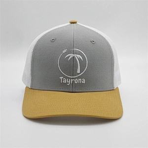 Summer Breathable Customised Children Sun Yellow Twill Trucker Hat Kids Baseball Caps With Embroidery