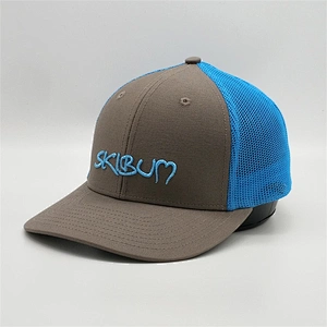 Best Quality Personality Trucker Hats,Custom 3d Logo Embroidery Caps,Dark Gray Blue Trucker Caps