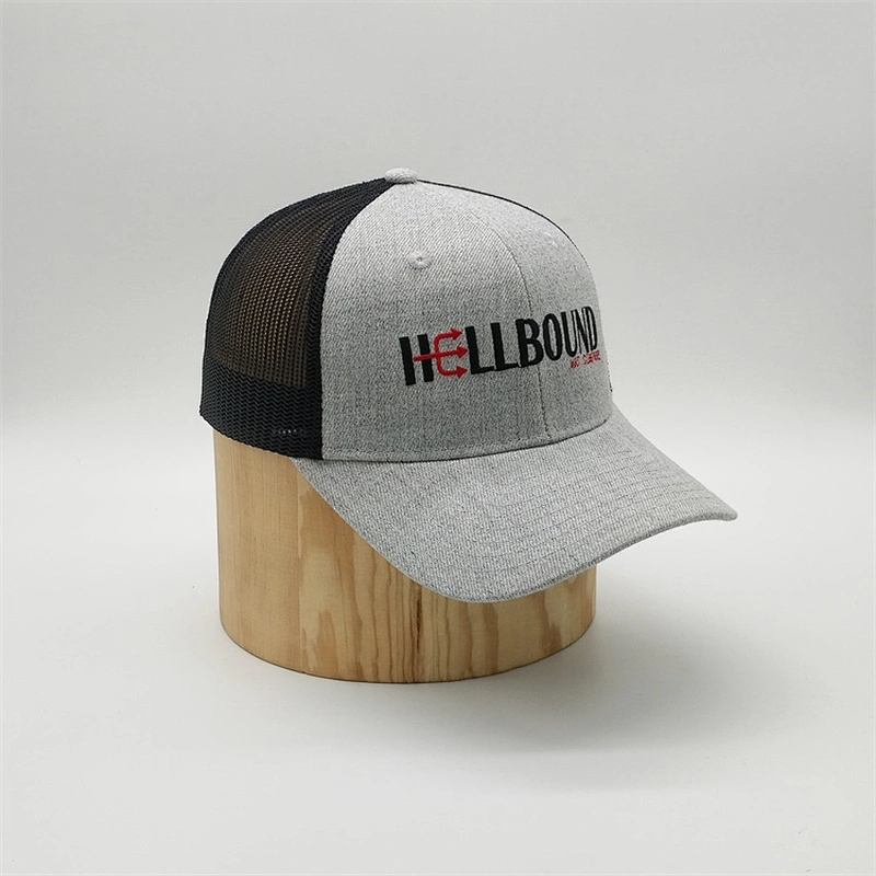 Custom Made 6 Panel Structured Embroidery Logo Half Mesh Snapback Trucker Hats Cap