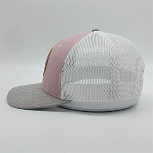Wholesale Custom Leather Patch Mesh Snapback Hat,Low Profile Printing Trucker Cap,Own Logo Animal Trucker Hat