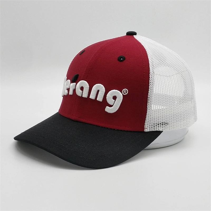 Wholesale Factory Red Trukcer Caps,Customize Own Brand Truck Caps,3D Puff Embroidery Trucker Hats