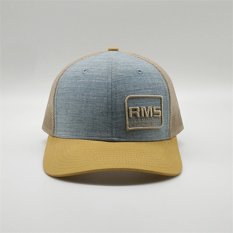 Custom High Quality 3D Embroidery Cotton 6 Panel Pre-curved mesh Trucker Hats