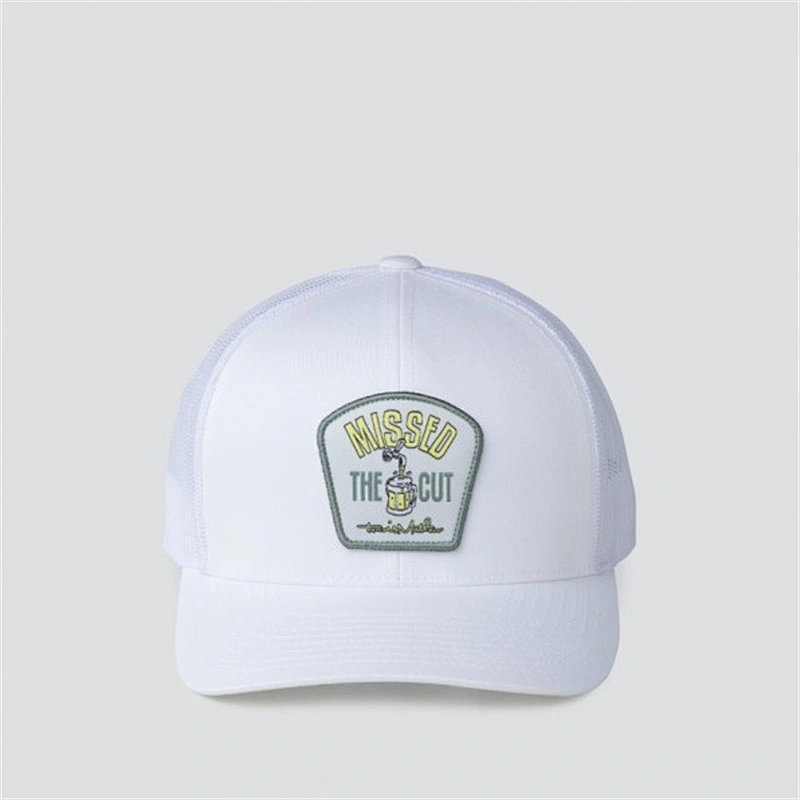 Promotional Custom White 6 Panel Cheap Mesh Trucker Cap Hat,Plain Embroidery Patch Trucker Logo Cap,Custom White Caps