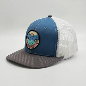 Street Fashion Customised 6 Panel Baseball Caps Woven Patch 112 Raised Embroidery Trucker Hat With Logo