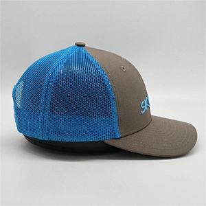 Best Quality Personality Trucker Hats,Custom 3d Logo Embroidery Caps,Dark Gray Blue Trucker Caps