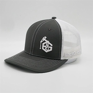 2019 OEM Dray Grey Truck Hat,3D Logo Embroidery Material Trucker Hat,Custom Mens Flex Fitted Trucker Caps