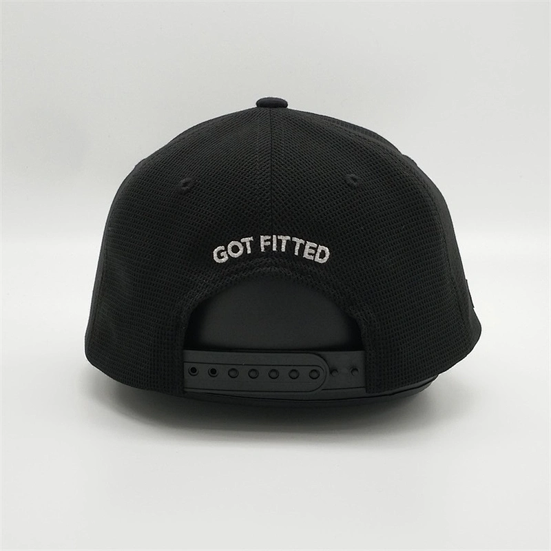 Factory Customized 3d Embroidery Logo Cap,Men Woven Label Snapback Caps,Black Sport Soft Mesh Trucker Hat